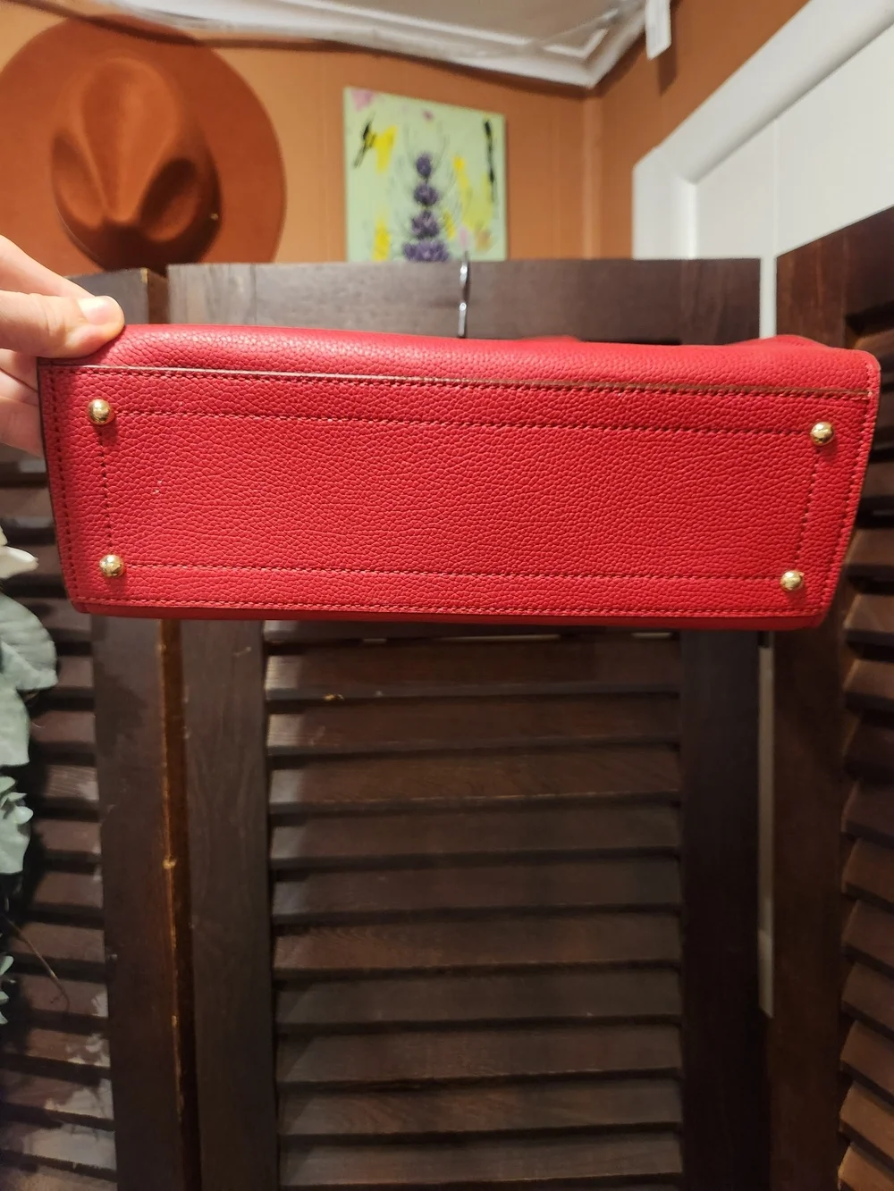 Ralph Lauren Red Leather Satchel - Structured Top-Handle Bag